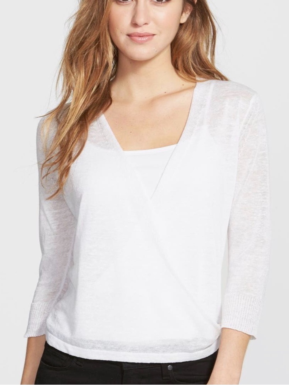 Nic & Zoe Sweater 4 way Paper White Convertible Cardigan Large